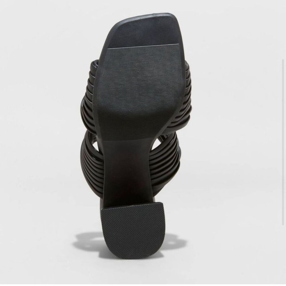 A New Day Women's Mule High Heels Dress Embossed Striped Faux Leather NEW - Picture 4 of 4